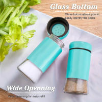 Juego de salero y pimienta multiusos, tarro de especias y sal, botella de condimentos sellada a prueba de polvo, tarro de condimentos, dispensador de especias para uso doméstico y en la cocina, 2 uds. - details 4