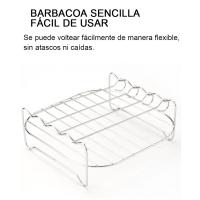 Conjunto de Parrilla para exteriores con Pinchos,Rejilla para Freidora de Aire Cuadrada,Soporte para Barbacoa de Acero Inoxidable - details 6