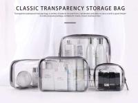 Bolsa de cosméticos transparente impermeable para mujer, estuche de maquillaje con cremallera de viaje, organizador de lavado de maquillaje transparente, Kit de bolsas de aseo para baño - details 16