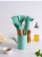 Juego de Utensilios de Cocina de Silicona Resistente y Antideslizante 11 Piezas Completas con Soporte de Acero Inoxidable Incluye Espatula y Cuchara de Almacenamiento - details 3
