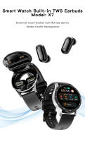 Reloj inteligente con pantalla completamente táctil de 1,32 pulgadas y auriculares Bluetooth TWS 2 en 1 - details 0
