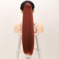 Extensiones de cola de caballo sintéticas esponjosas, suaves con banda elástica, postizo largo Yaki liso, bricolaje, colas de caballo postizas de 24 pulgadas, uso diario - details 18