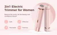 Recortador de bikini para mujer, maquinillas de afeitar eléctricas 2 en 1 para mujer, resistente al agua IPX7, afeitadora húmeda y seca recargable por USB, adecuada para depilación en todo el cuerpo - details 0