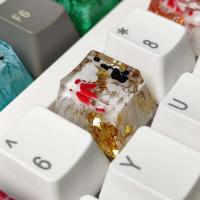 Paisaje personalizado hecho a mano Koi 1U, resina para Cherry Mx Switch Gamer, Teclado retroiluminado nical, reemplaza teclas RGB - details 4