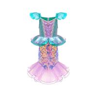 AmyStylish Niñas Princesa Sirena Ariel Cosplay Halloween Fiesta de Cumpleaños Verano Playa Vacaciones Vestido - details 31