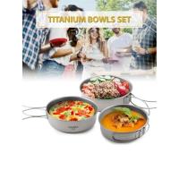 Lixada - Tazón de cena de titanio ultraligero, sartén, mango plegable, villa, suministros VIE para acampar al aire libre - details 11