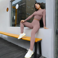 Conjunto deportivo de dos piezas de manga larga, nuevo traje informal de moda para mujer - details 89
