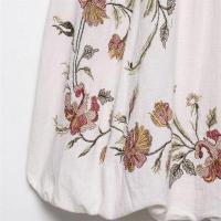 Vestido holgado de verano 2025 con dulce bordado de flores francesas, con tirantes y falda corta para mujer. - details 4