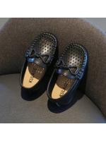 Zapatos casuales de moda para niños, zapatos planos sin cordones para niños, Color sólido, novedad de 2025, mocasines para niños con agujeros de PU antideslizantes simples y suaves - details 11