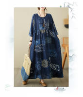 Vestido Vintage de Algodón de Manga Larga Talla Grande, Elegante y Suelto para Mujeres - details 33