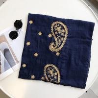 Otoño Invierno moda bordado anacardo Floral viscosa chal bufanda de mujeres indias cálido Pashmina Hijab y envolturas musulmanas Sjaal - details 14