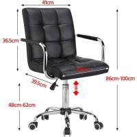 Silla de Oficina Giratoria con Ruedas Ajustable en Altura, Carga de 120Kg, Respaldar Marrón Claro - details 20