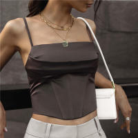 BUNO-Camiseta sin mangas con tirantes finos para mujer, Top corto ajustado con espalda descubierta, ropa de calle para fiesta, verano 2025 - details 1