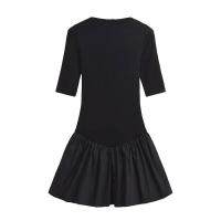 Nuevo Vestido Mini Ajustado y Acampanado de Mujer con Diseño de Parches, Manga Corta y Cuello Redondo para Otoño e Invierno. - details 2