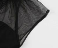 2024 nuevo temperamento Retro gran Swing medio Casual mujeres Halloween malla Patchwork mangas voladoras elegante vestido Vintage - details 15