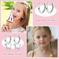 Pendientes Mujer Plata Hipoalergénica Pendientes de Plata de Ley 925 Pendientes de Estrella Delicados Pendientes Colgantes Pendientes de Aros de Plata para Mujer Niña - details 1