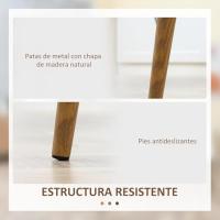 Pack de 4 Sillas de Comedor Sillas de Cocina con Respaldo Alto y Patas de Metal para Salón 45x52x85,5 cm Blanco y Natural - details 5