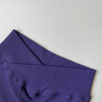 Yoga Conjunto Deportivo De Un Hombro Con Abertura De Espalda Abierta Fruncido - details 3