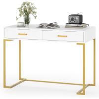 Escritorio para computadora Simple y Moderno con 2 cajones, 100 cm Escritorio para Computadora portátil, Mesa de Oficina en casa, Mesa Escritorio Blanca - details 0