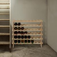 Estante Apilable 48 Botellas, Vinoteca Madera, Mueble Almacenaje Vino, 73 x 82 x 25 cm, Natural - details 4