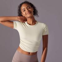 Camisetas deportivas de manga corta para mujer, camisetas deportivas de color sólido para entrenamiento, gimnasio, correr, ropa deportiva - details 28