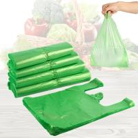 Bolsa de plástico con asa para basura, chaleco verde de 9 tamaños, para regalo, venta al por menor, supermercado, compras de comestibles, 100 piezas - details 0