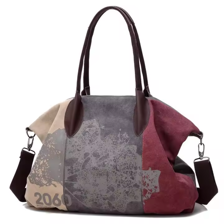 Bolso de lona Vintage Crossbody Satchel Hombro de gran capacidad Casual Tote Hobo Bag Messenger Bolsos de hombro Grandes - 1