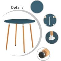 Mesa de Comedor, Estilo escandinavo Ronda Mesa y Patas de Madera de Haya, 80*72 cm, Color Blanco - details 33