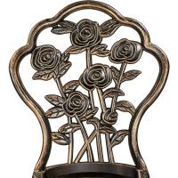 Conjunto de mesa y sillas vintage para exteriores, juegos de muebles de jardín de aluminio, una mesa con dos sillas para balcón, bronce. - details 7