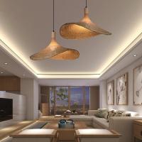 Lámpara colgante de ratán, luz de techo de bambú tejido, luz de comedor Zen japonesa - details 0
