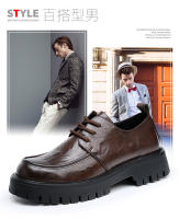 Nueva plataforma de moda, zapatos casuales, zapatos de cuero de punta grande para hombres de negocios británicos, cuero genuino - details 4