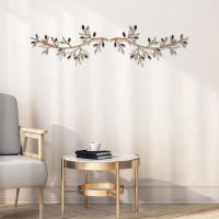 Metal Branch Leaves Vine Wall Decor Geometric Figure Paint Hanging Decoration for Home Office Decor - details 4