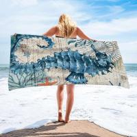 Toalla de playa de microfibra sin arena, fina, de secado rápido, súper absorbente, toallas grandes y ligeras para viajes, deportes, piscina - details 5