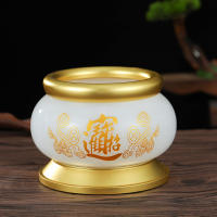 Buda de Jade Liuli en Casa Ofrenda Interior con Sutra del Corazón y Flor de Loto - details 1