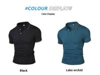 Verano de negocios simple ocio polo transpirable de los hombres de manga corta tops - details 8