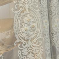 Cortinas de Dormitorio, 2 Piezas,Cortina bordada decorativa para Salón Habitación, Blanco - details 12