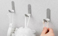 Gancho autoadhesivo de acero inoxidable, ganchos de pared adhesivos, colgadores de pared adhesivos para colgador de toallas de baño - details 3