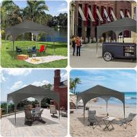 Gazebo-tienda de campaña para fiestas, Gazebo impermeable, protección solar, tela Oxford y marco de Metal, 3x3m, color gris - details 6