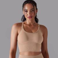 Sujetador de yoga sin costuras para mujer, sujetador deportivo cruzado de alto impacto, a prueba de golpes, top corto, transpirable, antisudor - details 26