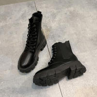 Nuevas botas cortas negras de moda geniales de moda botas de mujer de tacón grueso de suela gruesa - details 32