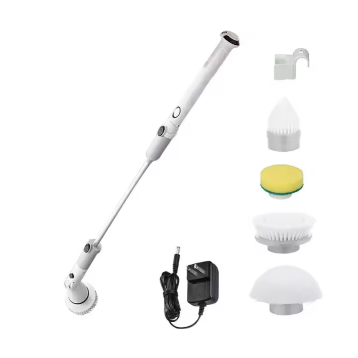Cepillo de limpieza eléctrico recargable Mango largo, sin cable, ideal para el hogar, la cocina, el baño, el inodoro - 1