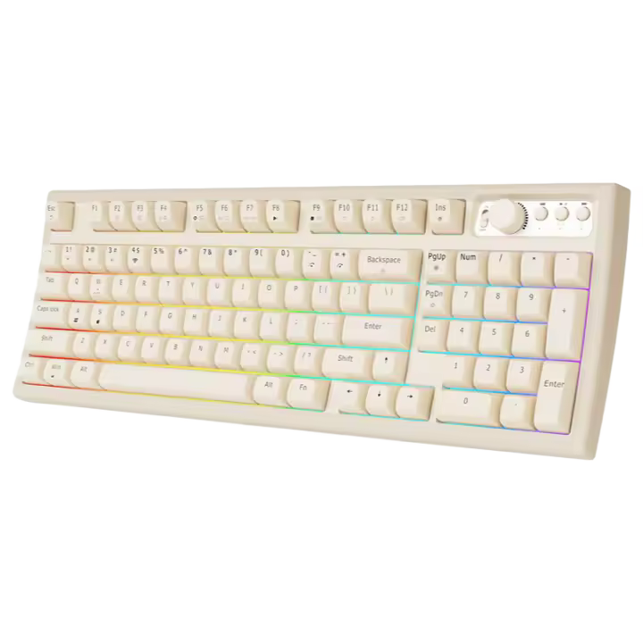 Teclado Inalámbrico EWEADN V97 Con RGB Backlit Teclado De Gaming Recargable Silencioso Bluetooth/2.4GHz Para PC Compatible Con Desktop Laptop Tablet - 1