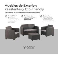 Conjunto de muebles de jardín para exteriores de 4 plazas |   Fabricado en España con Materiales Reciclados - details 8