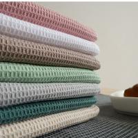 Toalla de algodón para té, servilletas de mesa tejidas, plato absorbente, rosa, gris y blanco para limpieza de cocina - details 5