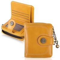 Cera de petróleo Corta de cuero Vintage para Mujeres, Carteras pequeñas, Monedero Lindo, Monedero del Bolso Femenino - details 1