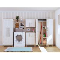 Armario de Almacenamiento Alto de Resina 2 Puertas Regulables en Altura 4 Baldosas Color Arena/Gris - details 12