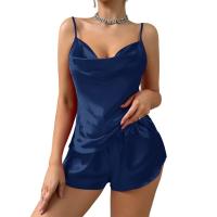 Ropa de dormir de, pantalones para dormir, conjunto de dos piezas para mujer, ropa informal para el hogar para las cuatro estaciones, camisón fino similar a la seda con tirantes - details 0