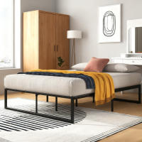 135x190 cm - Altura 36 cm con almacenaje debajo de la cama - Estructura de cama de plataforma de metal - Blanco - details 5