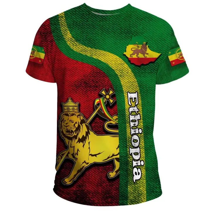 Camiseta deportiva informal para hombre, camiseta de manga corta con diseño etíope a la moda para adultos, estampado a petición - 1