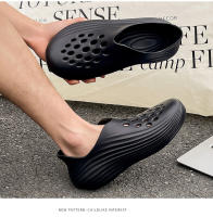 Zapatillas deportivas al aire libre material EVA suela gruesa aumentando la marea verano playa baotou agujero zapatos nuevos hombres y mujeres - details 15